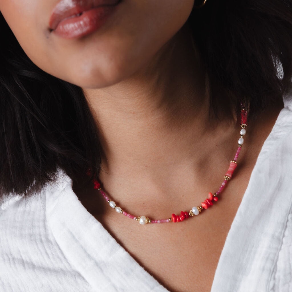 Pink Bead Necklace