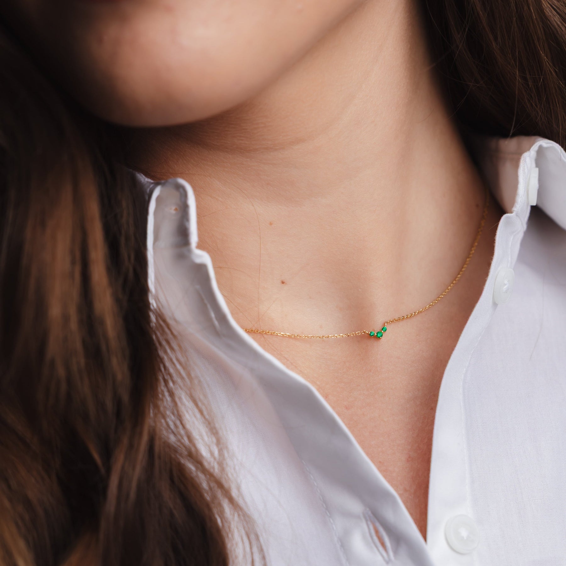 Emerald Trio Necklace