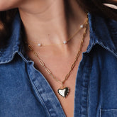 Pearl Studded Heart Charm