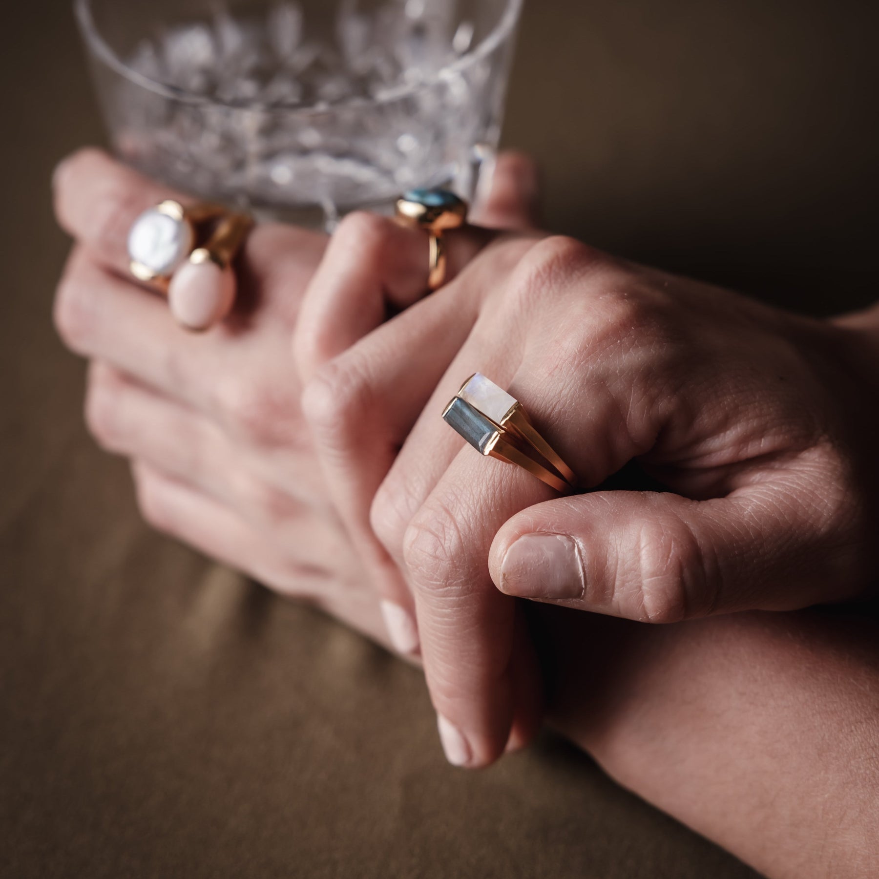 Geam Gemstone Bar Ring