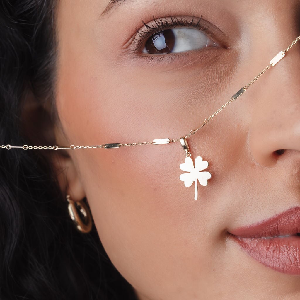 10k Lucky Four Leaf Clover Charm