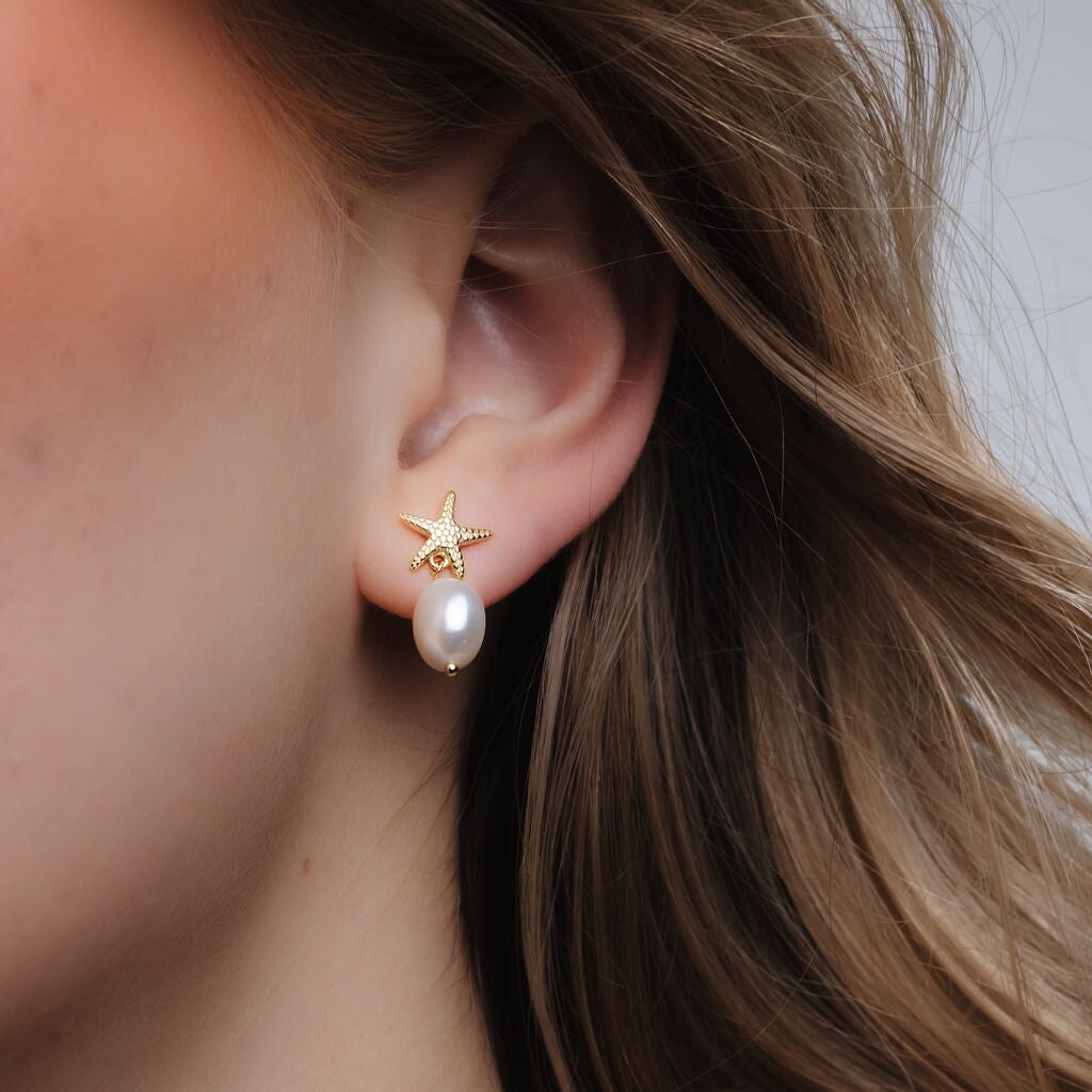 Starfish Pearl Studs
