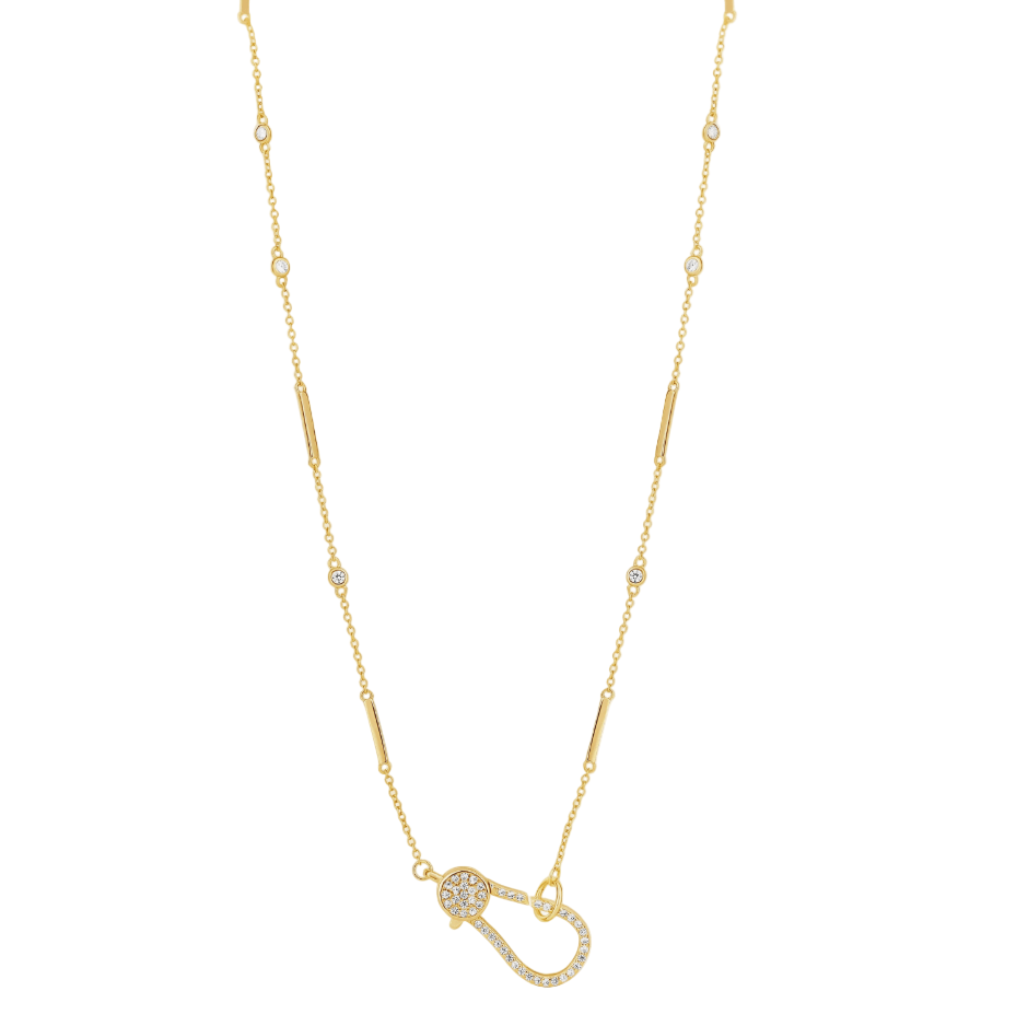 The Pavé Hook Bar Long Necklace
