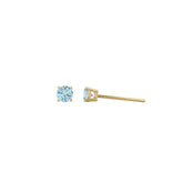 Round Blue Topaz Single Stud