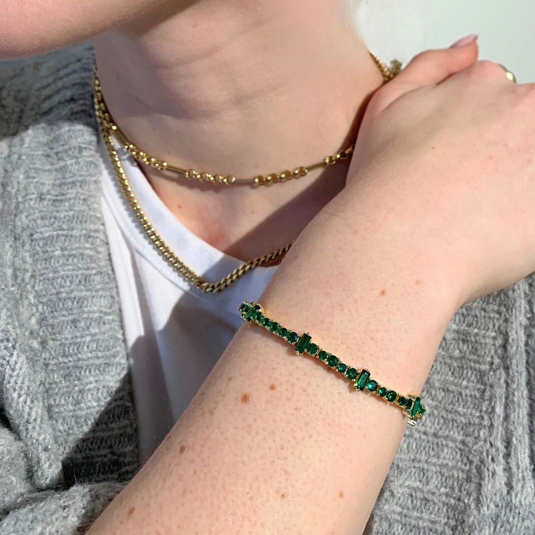 Emerald Green Tennis Bracelet