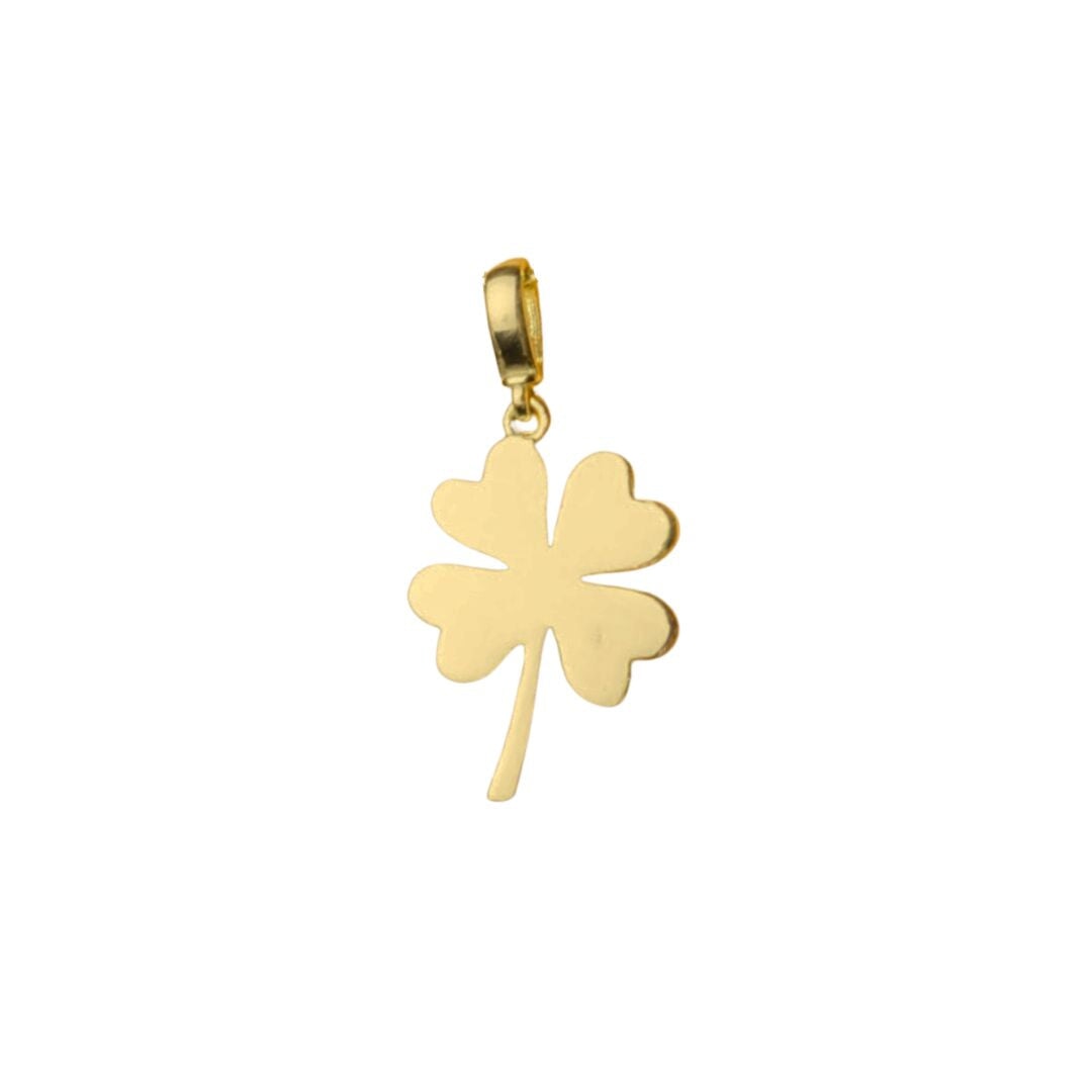 10k Lucky Four Leaf Clover Charm