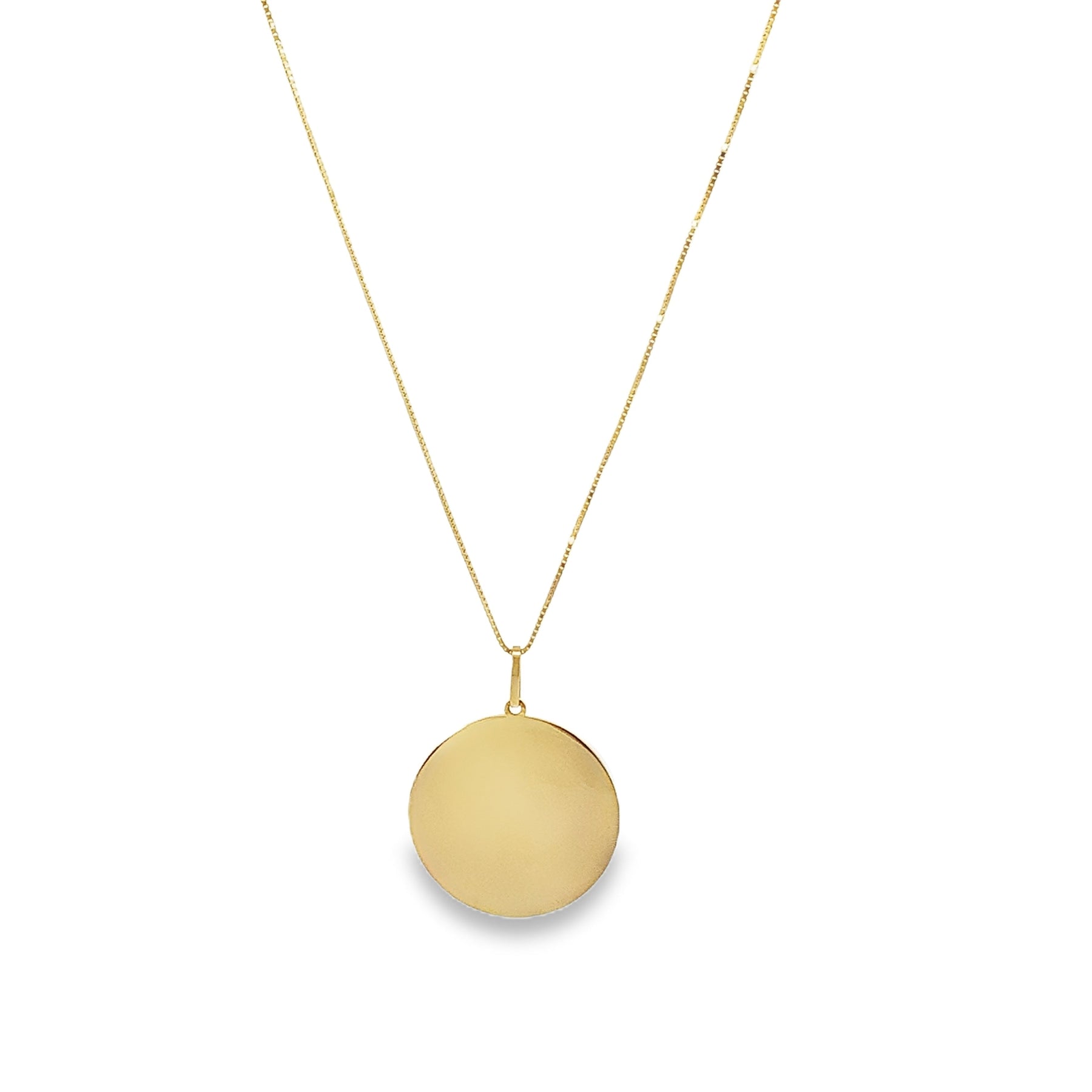 10K Gold Engravable Large Round Charm