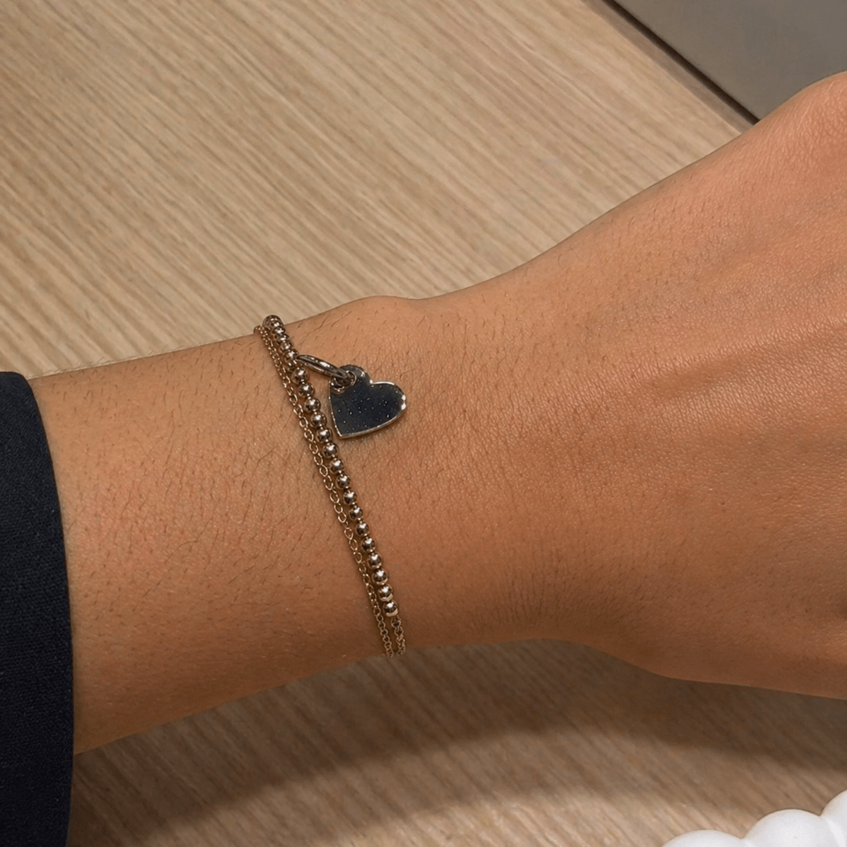 Bundle & Save 15% off- Mixed Metal Heart 3mm Bracelet