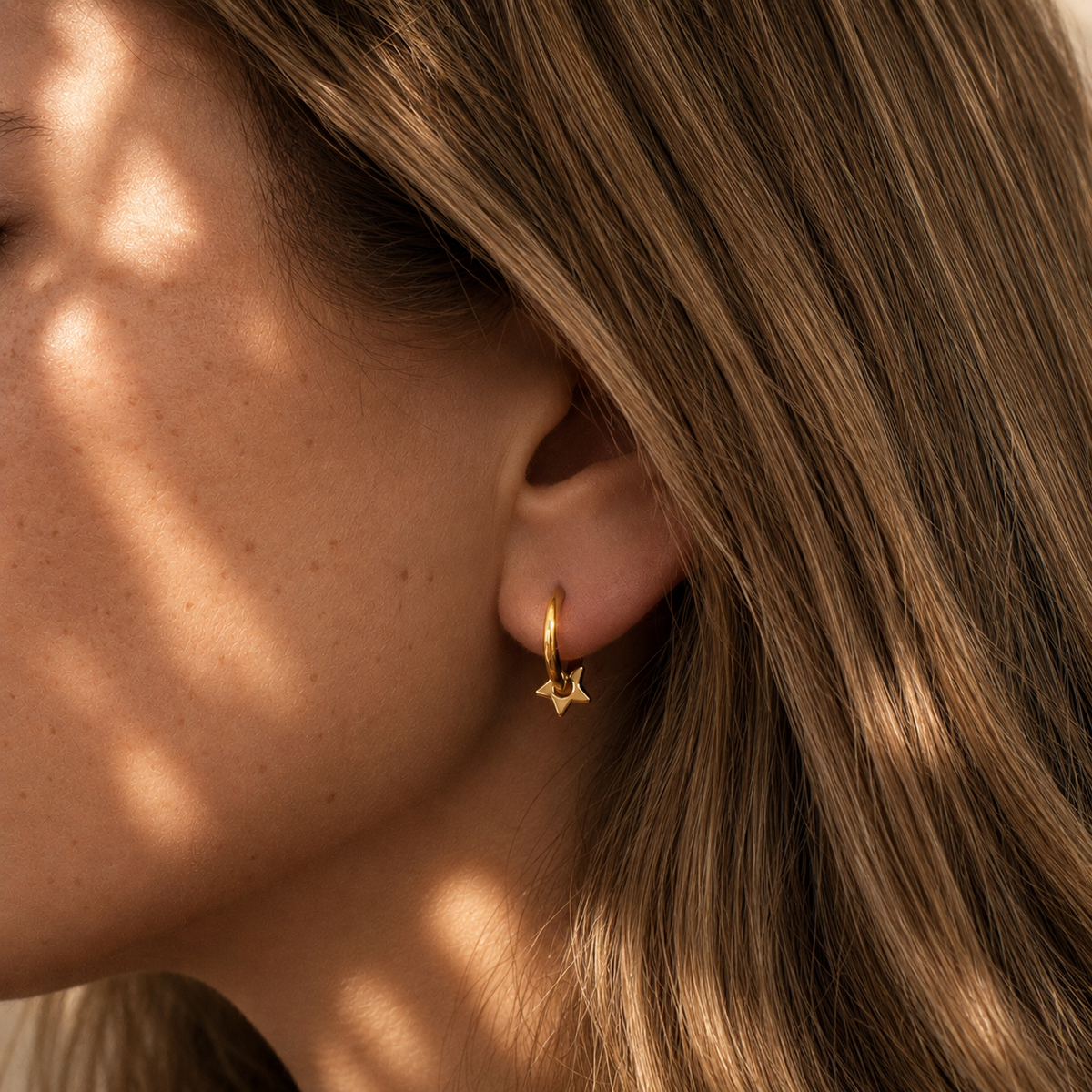 Star Huggie Hoops