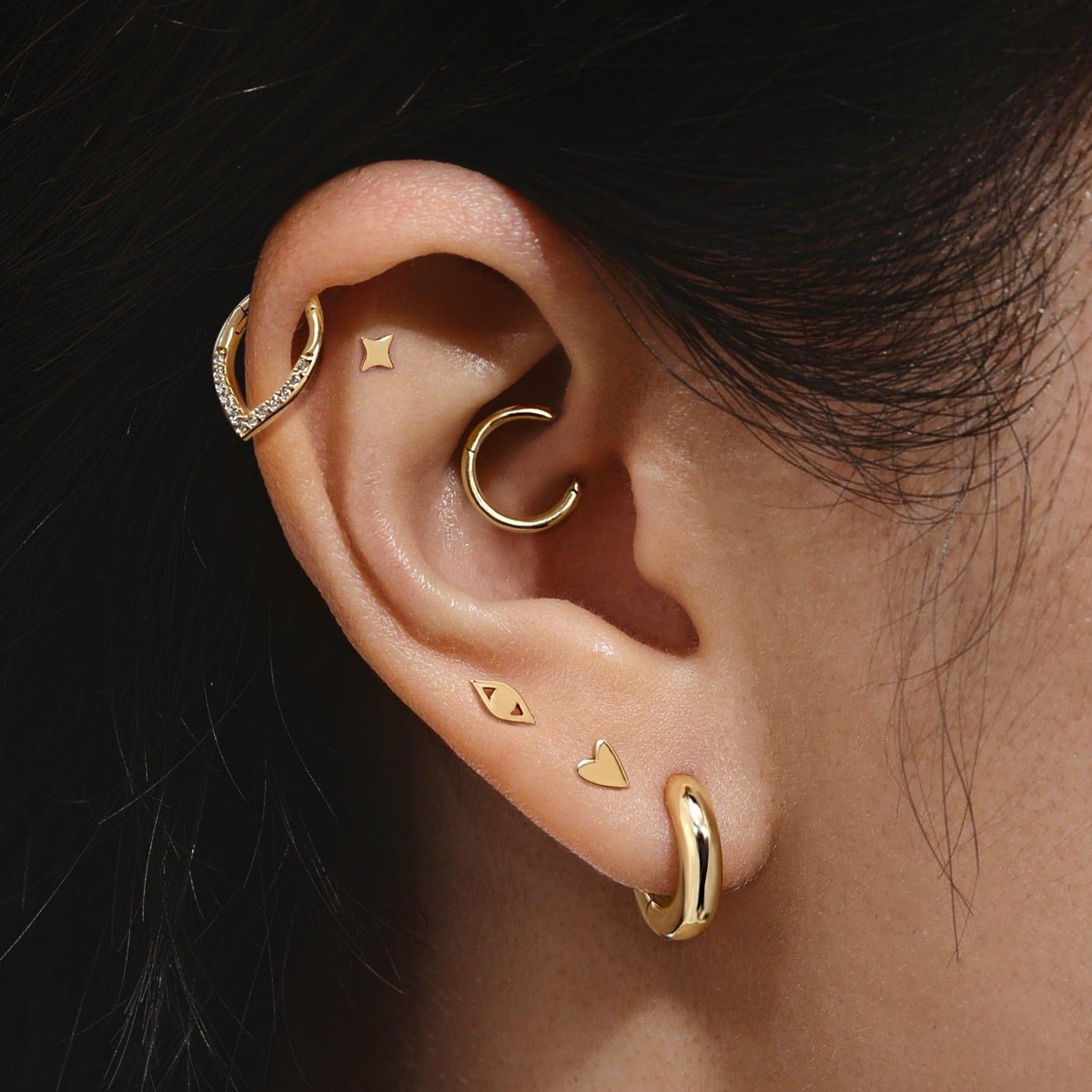 Ava Heart Stud Earrings