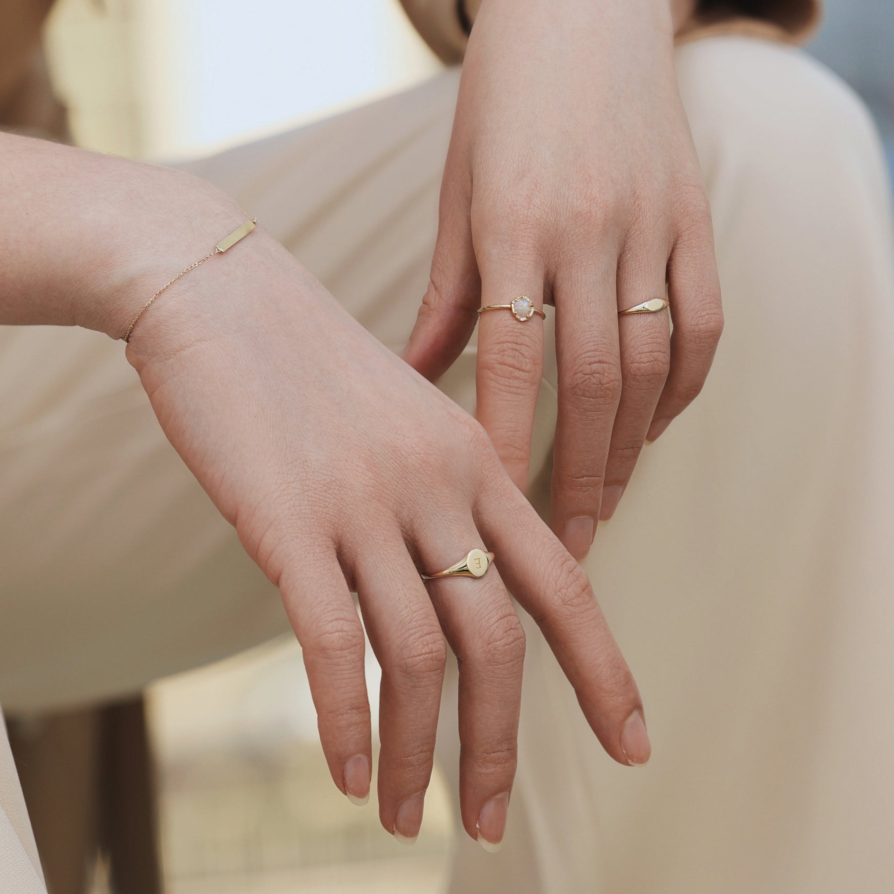 14K Gold Yasi Moonstone Ring