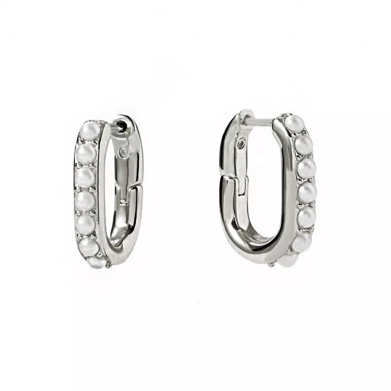 Patricia Pearl Oval Huggie