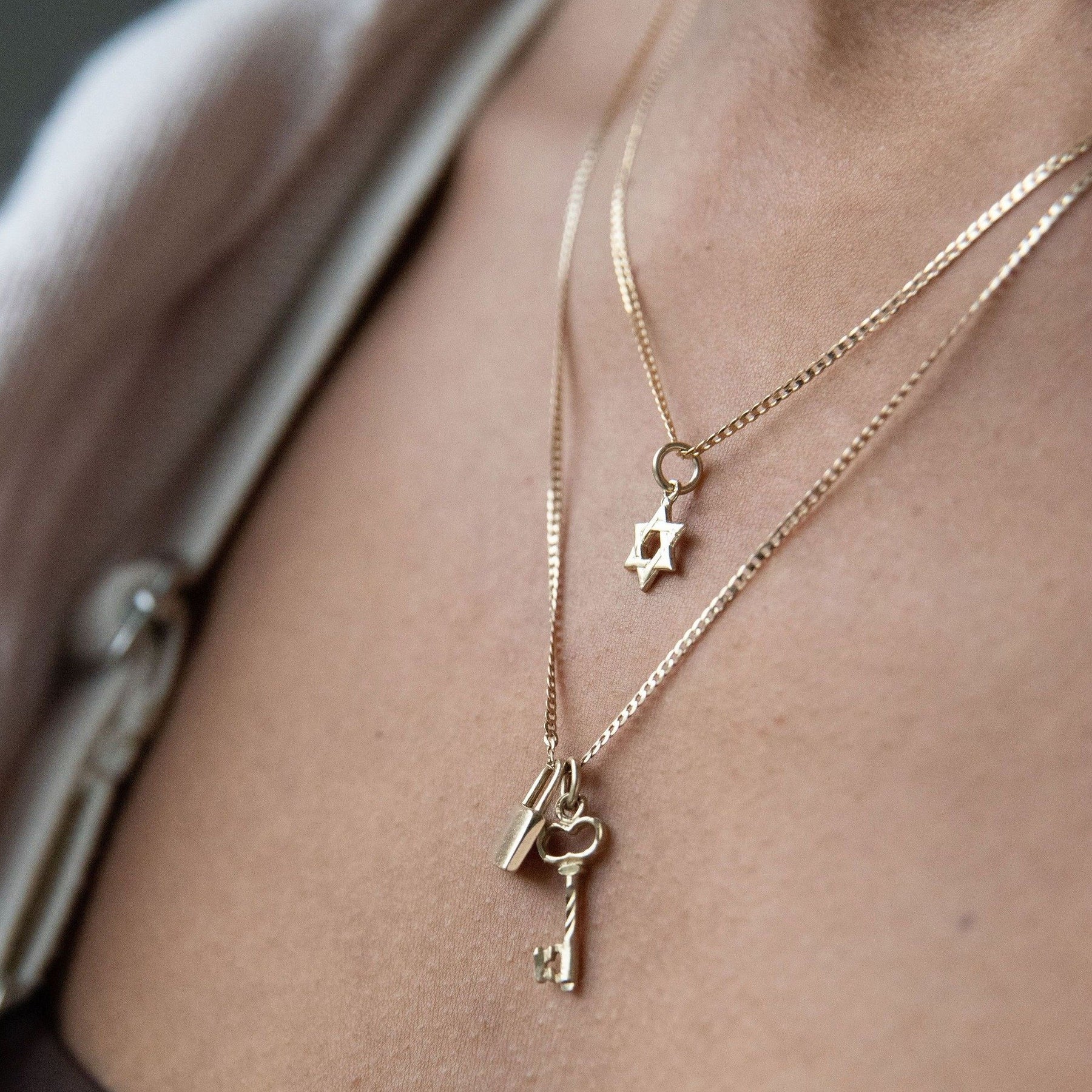 10K Gold Star of David Charm