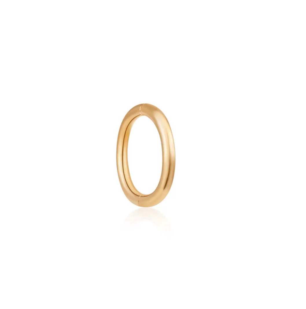 PAVOI 14K Gold Plated Titanium Clicker Hoop Earrings