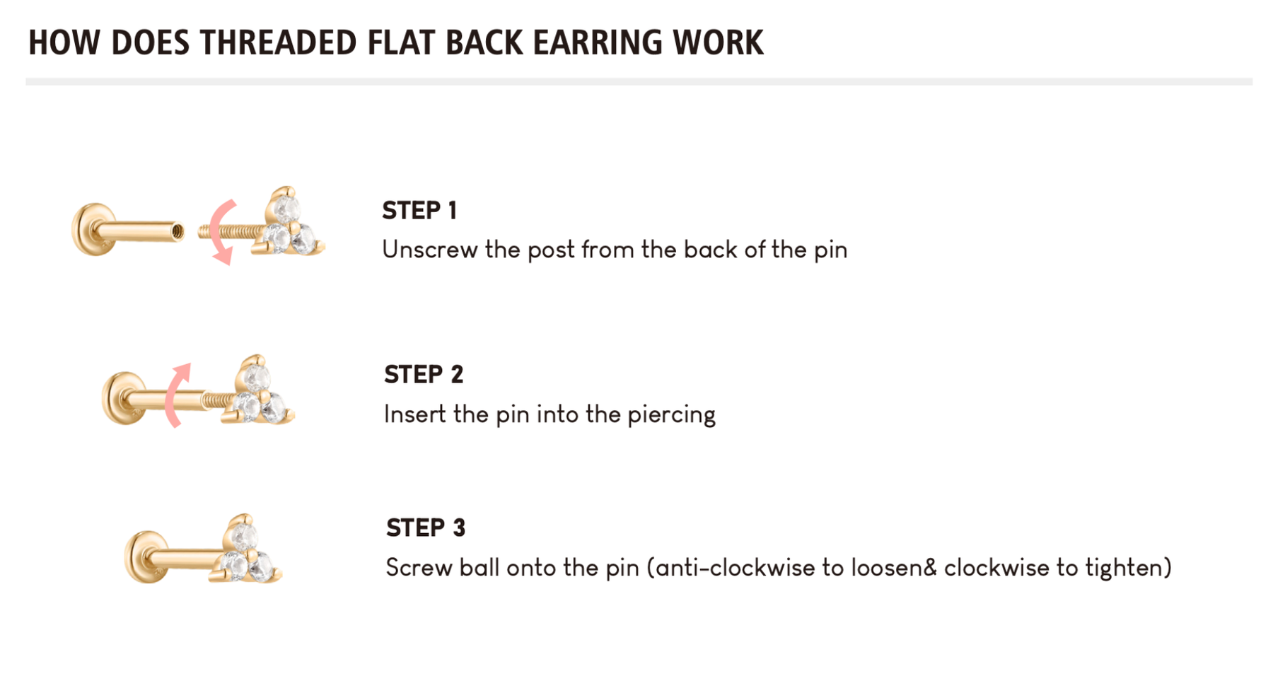 14K Gold Chase Lightning Bolt Stud