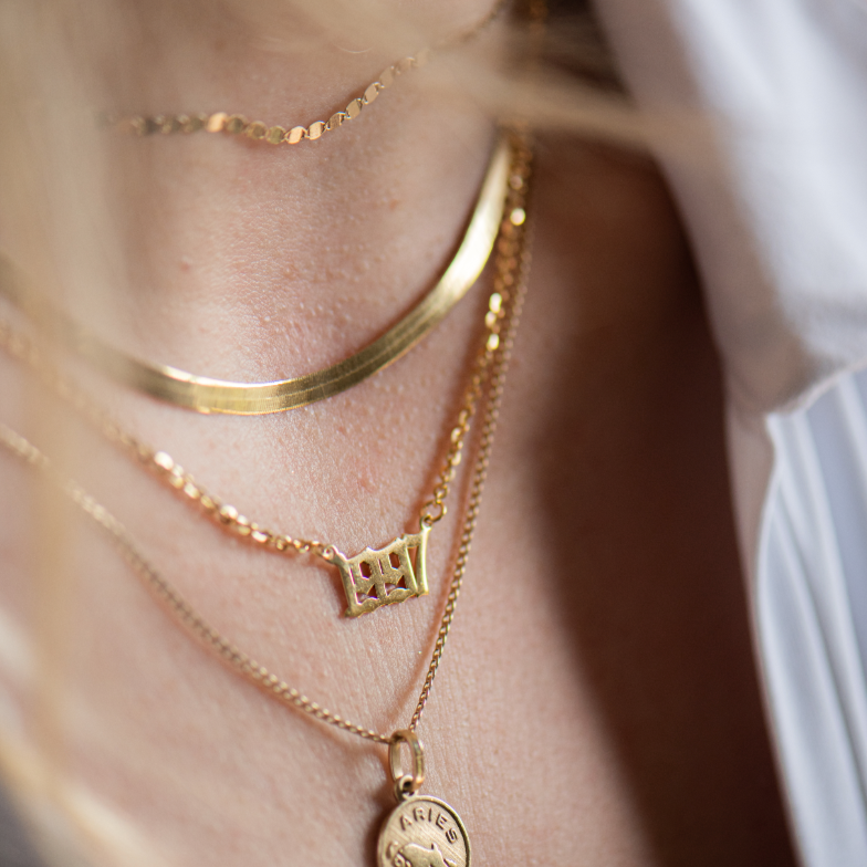 10k Gold Herringbone Necklace