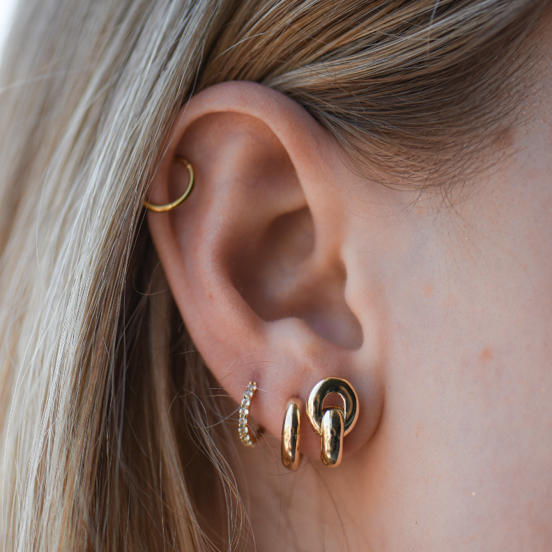 14K Gold Tabitha Cartilage Clicker Huggie