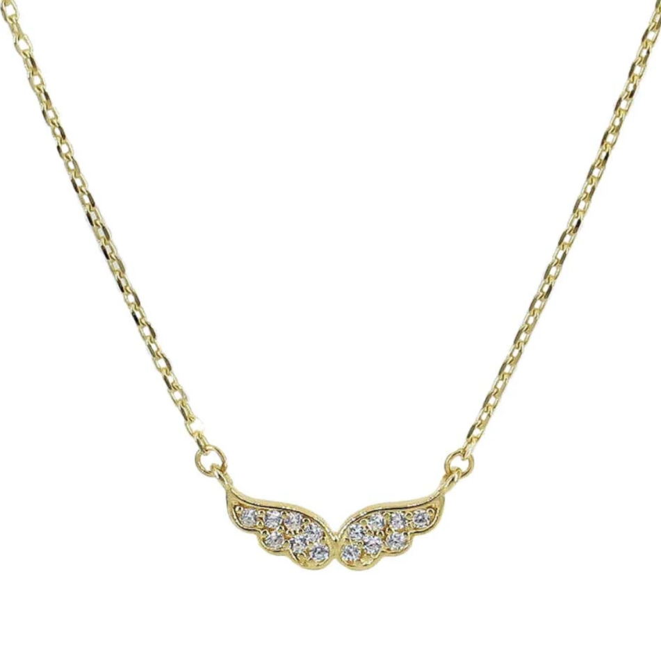 Angelina 10k Gold Angel Necklace - Suetables