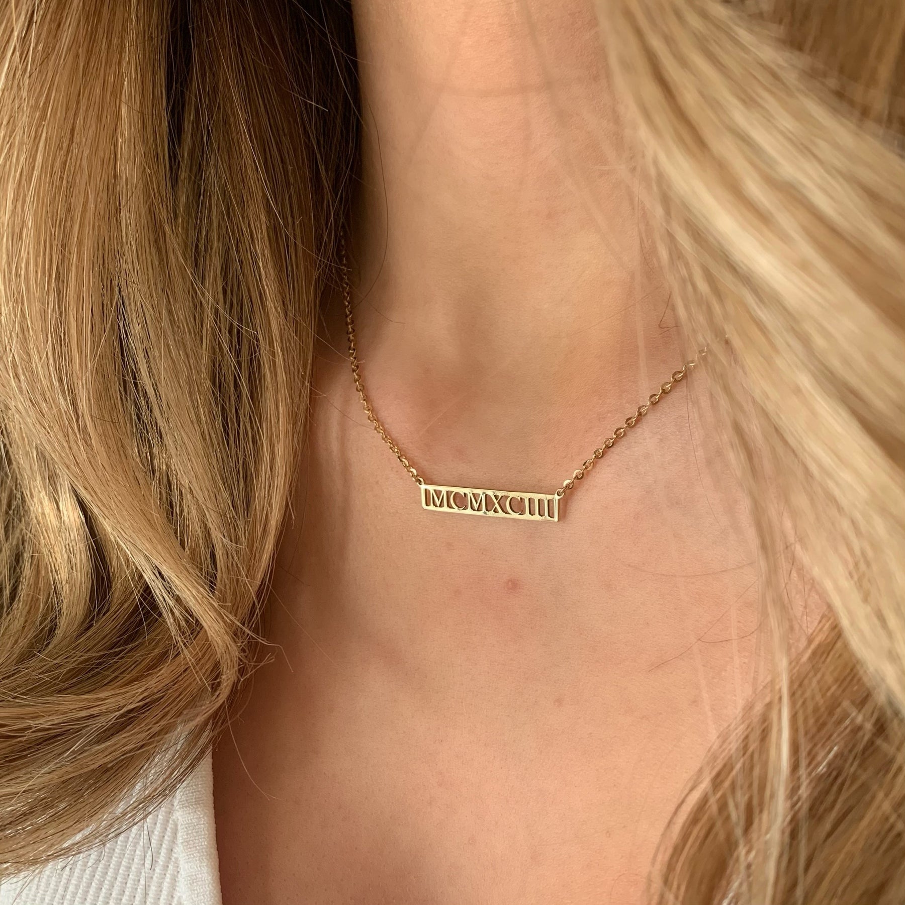 Grace Custom Roman Numeral Necklace