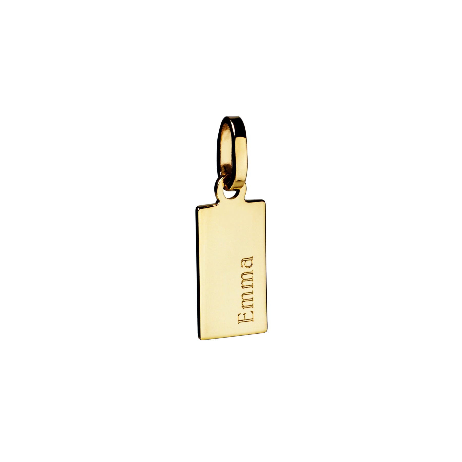 10K Gold Engravable Dog Tag Charm
