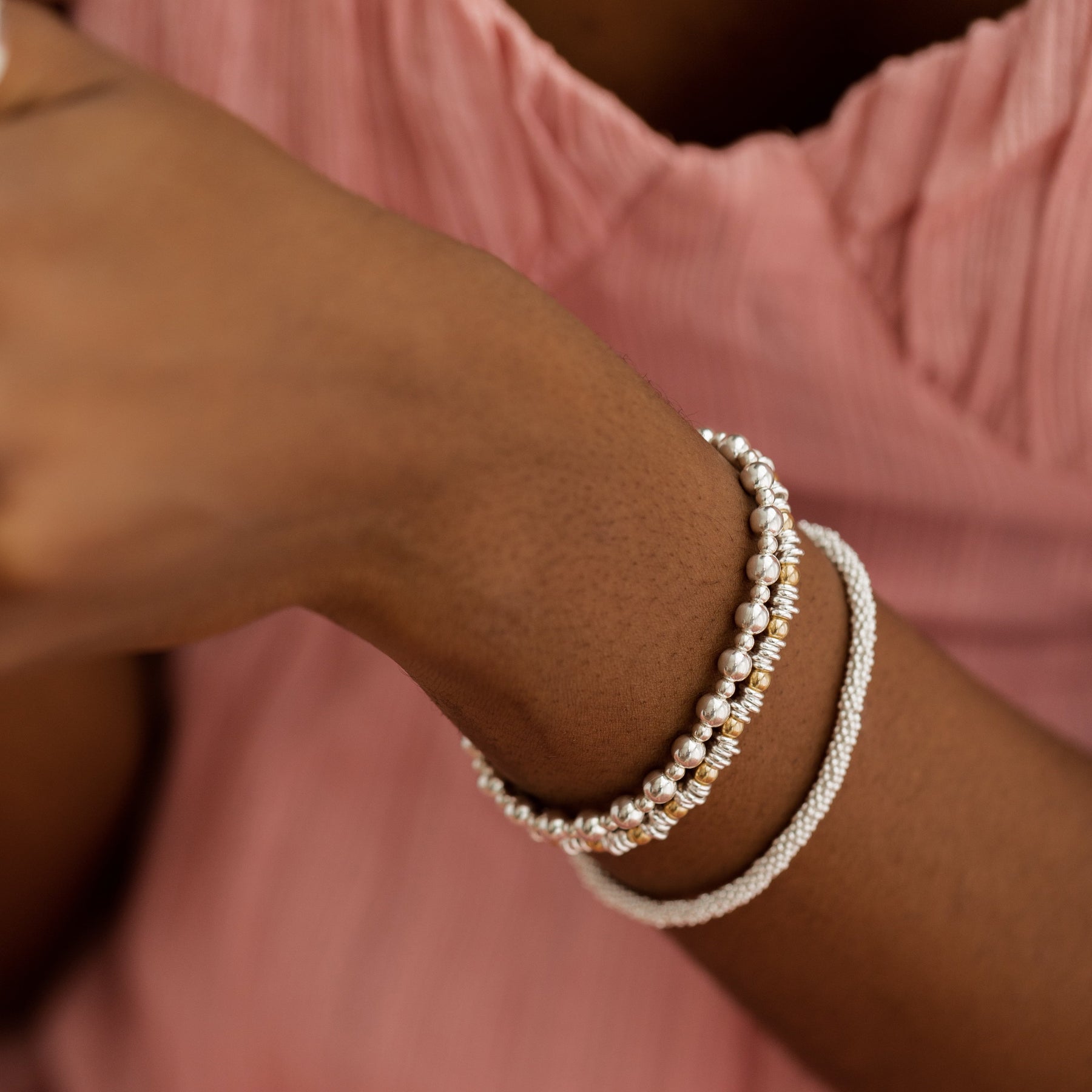 Erin Big Small Silver Bracelet