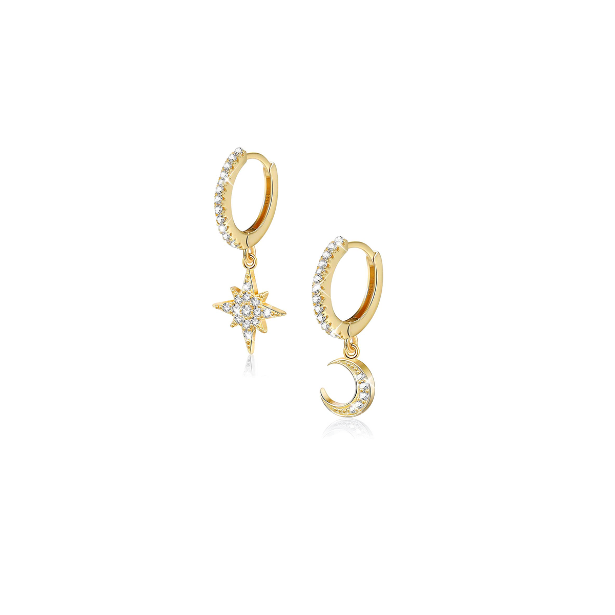 Galaxy Moon & Star Drop Hoops