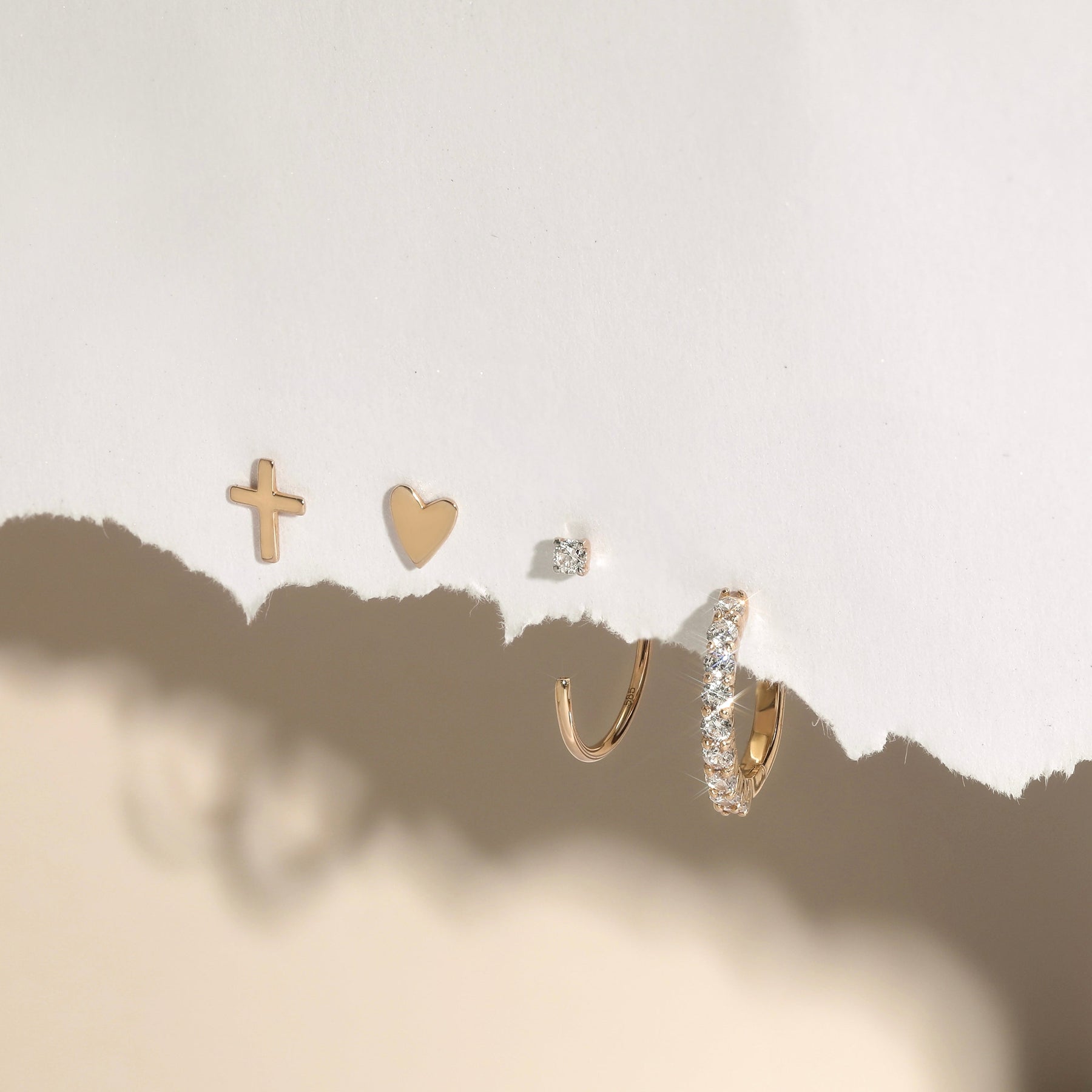 Ava Heart Stud Earrings