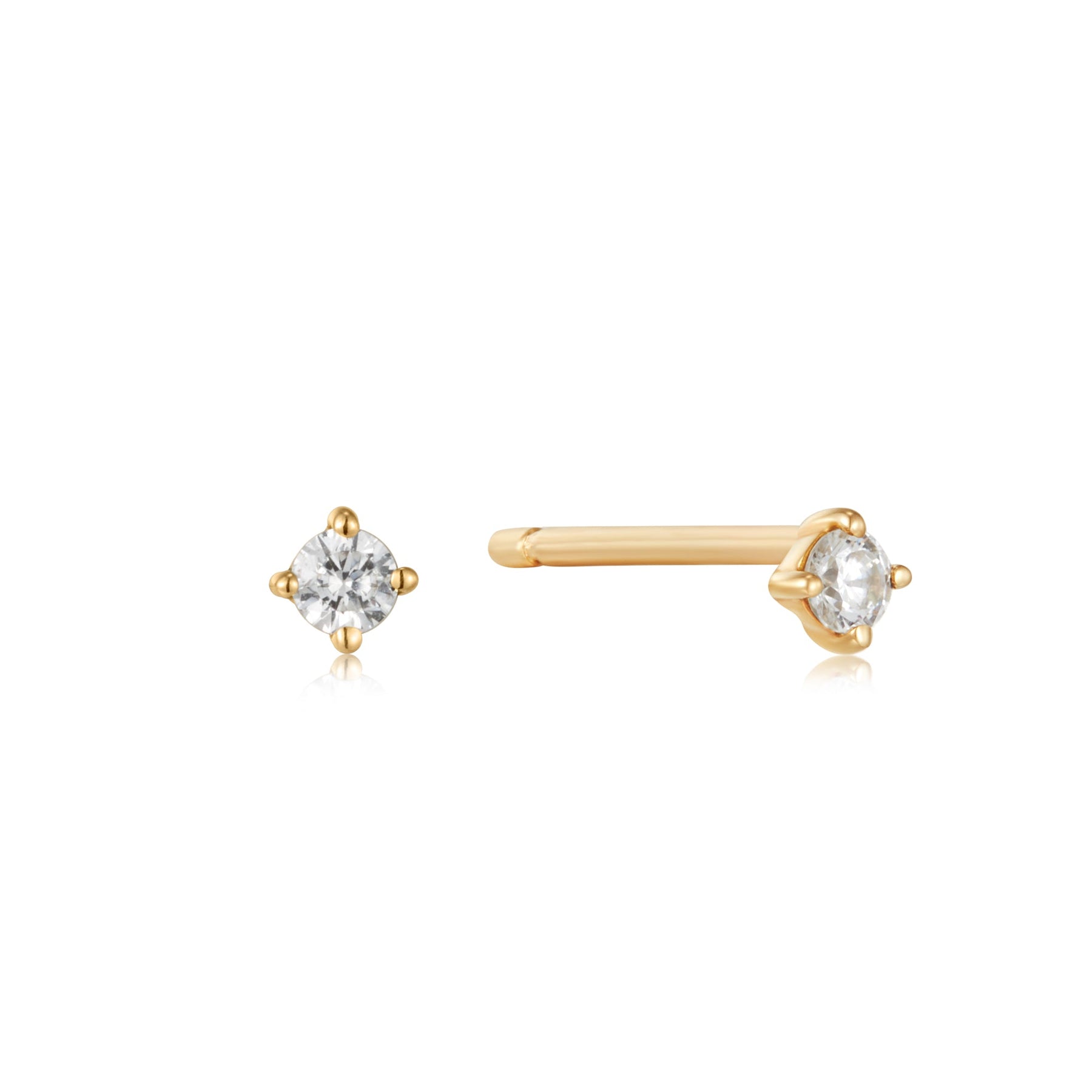 14K Gold Tory Diamond Stud - Single