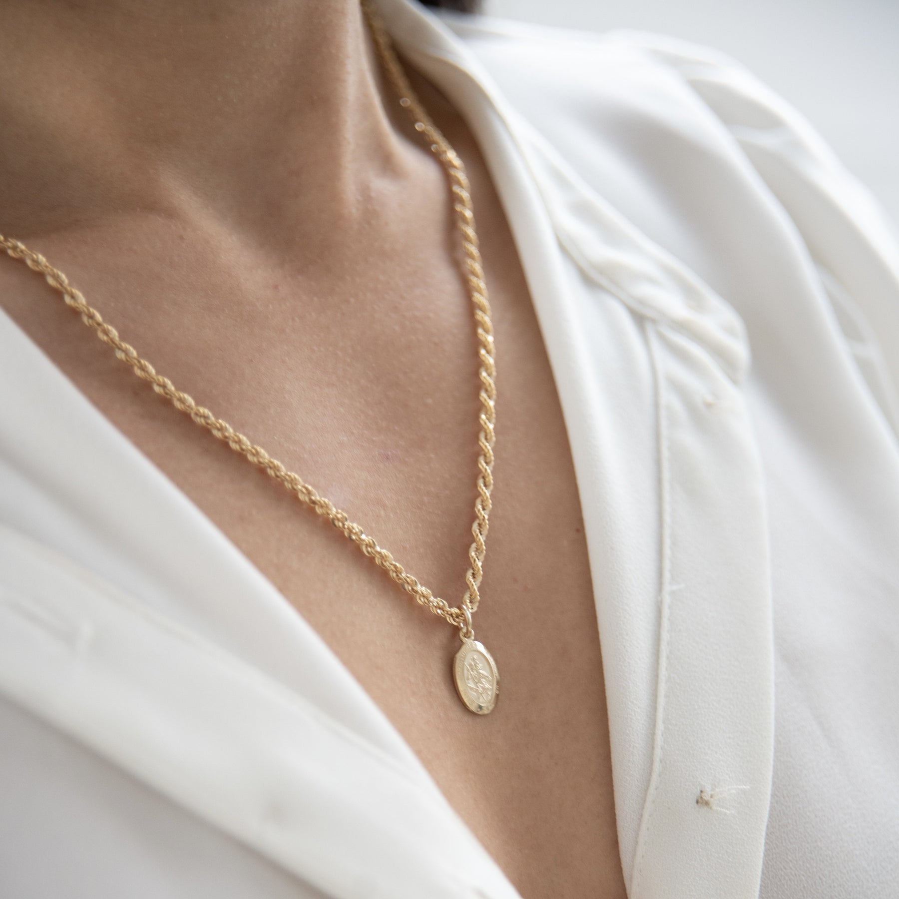 St. Christopher Protection Oval Charm