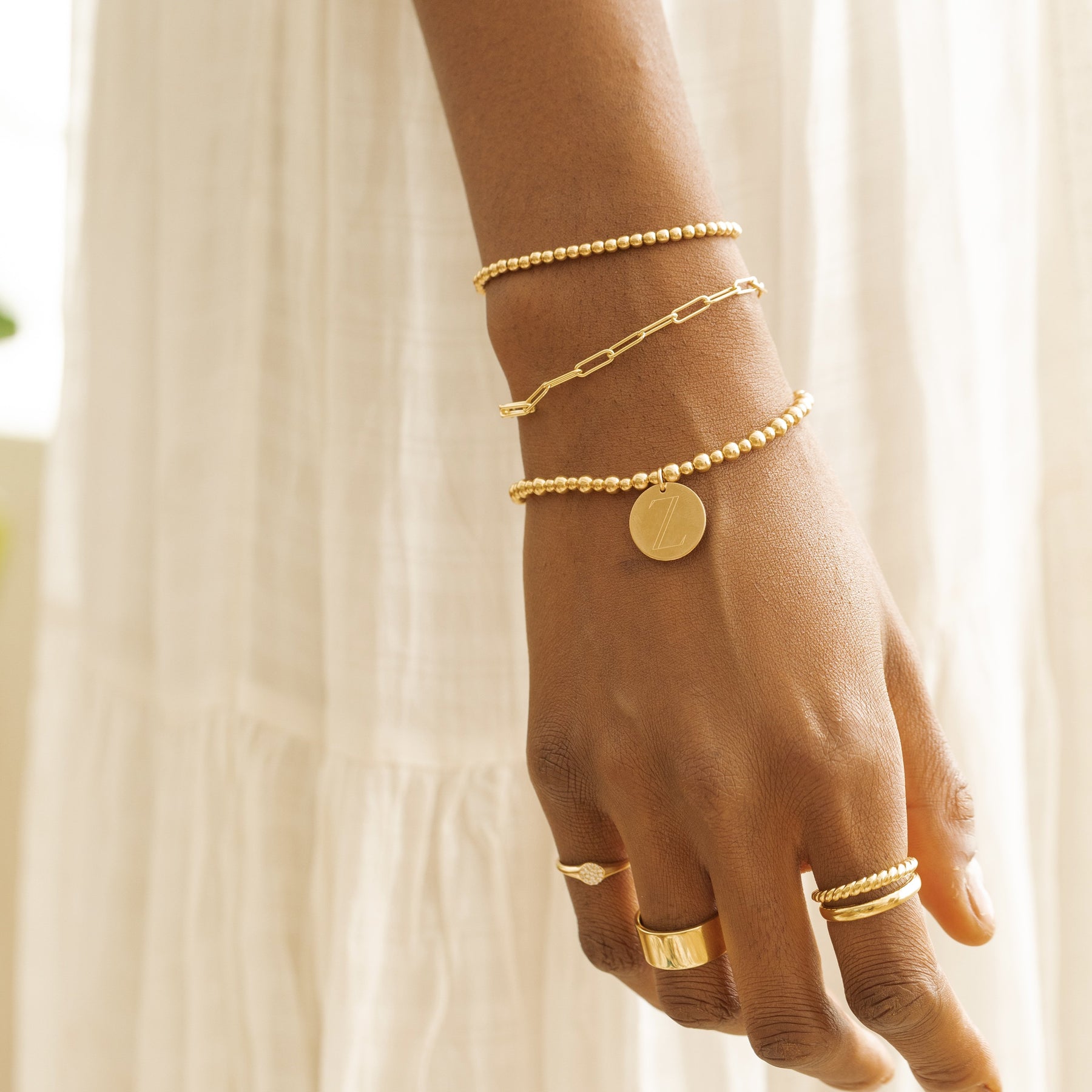 Erin Big Small Gold Bracelet