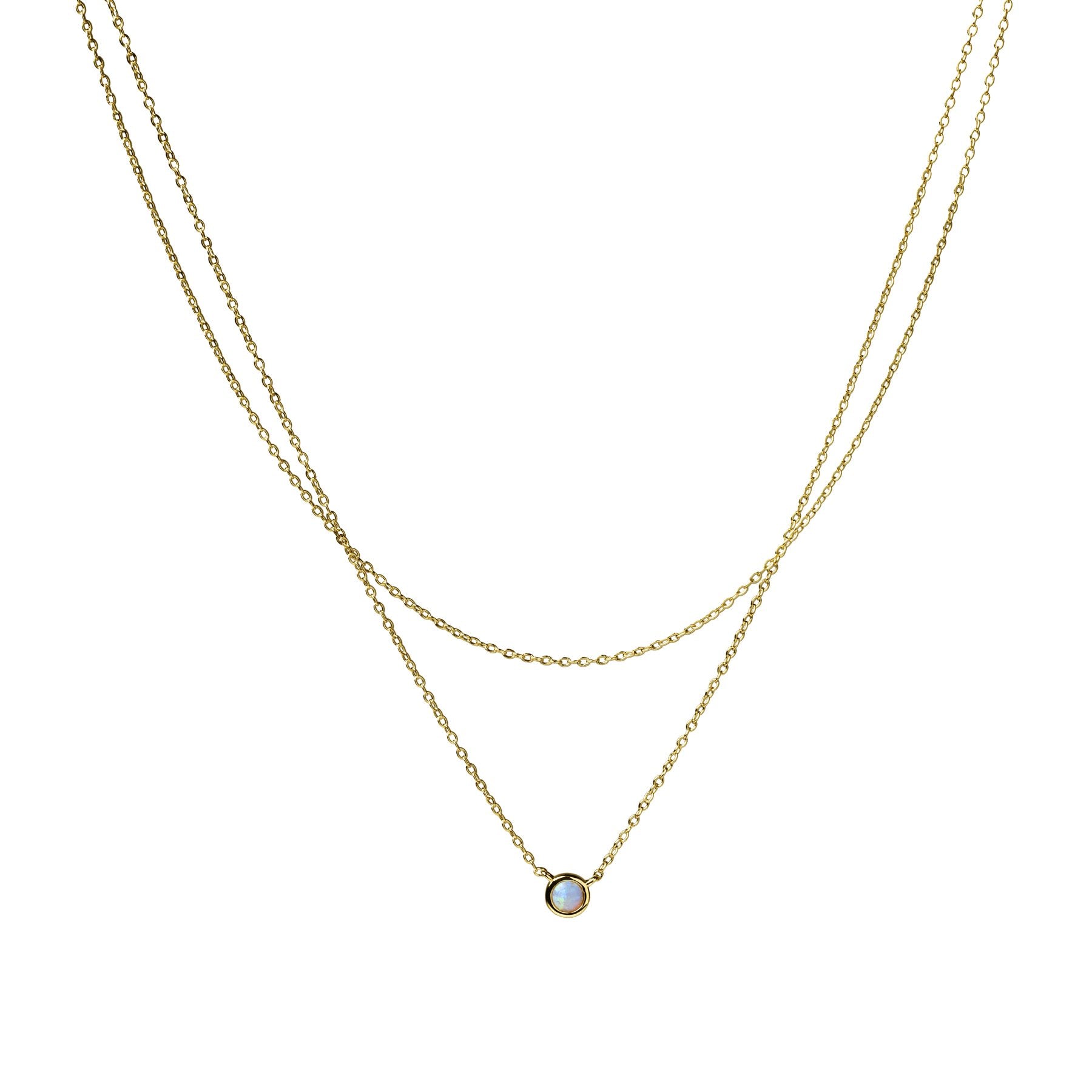 Opal layered store necklace