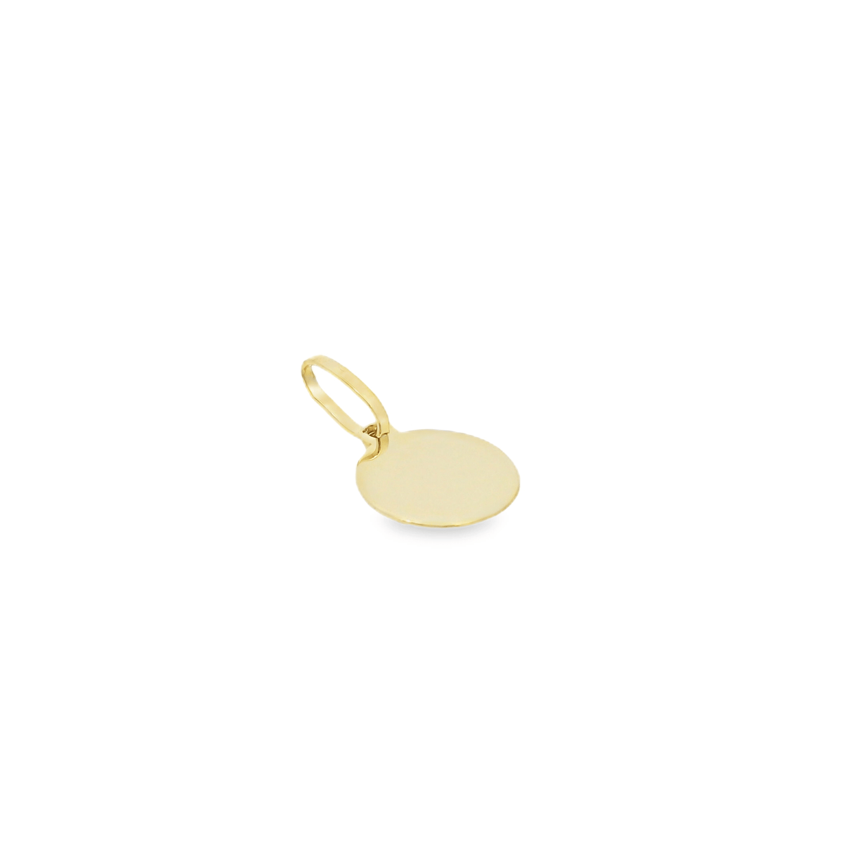 10K Gold Engravable Mini Round Charm