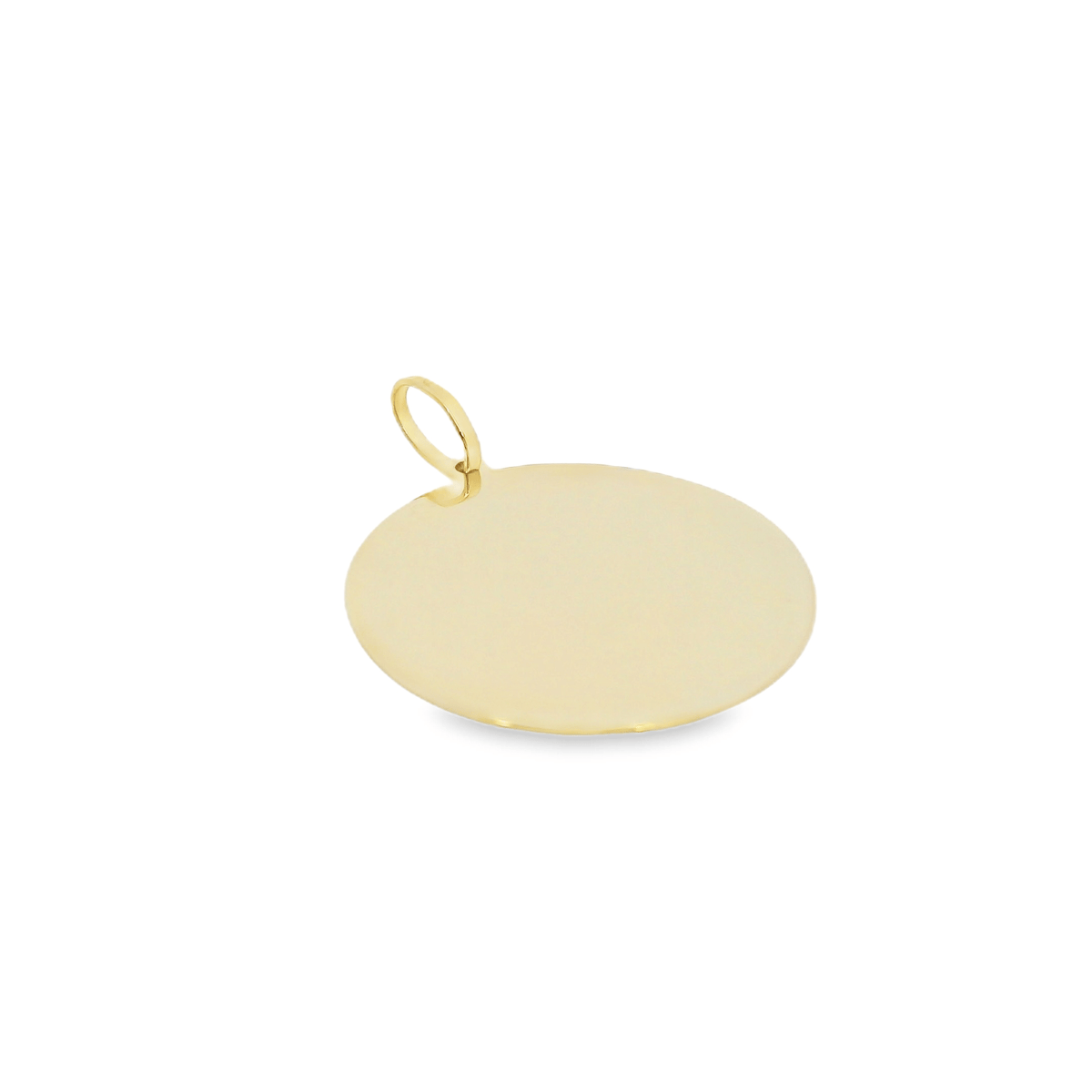 10K Gold Engravable Large Round Charm