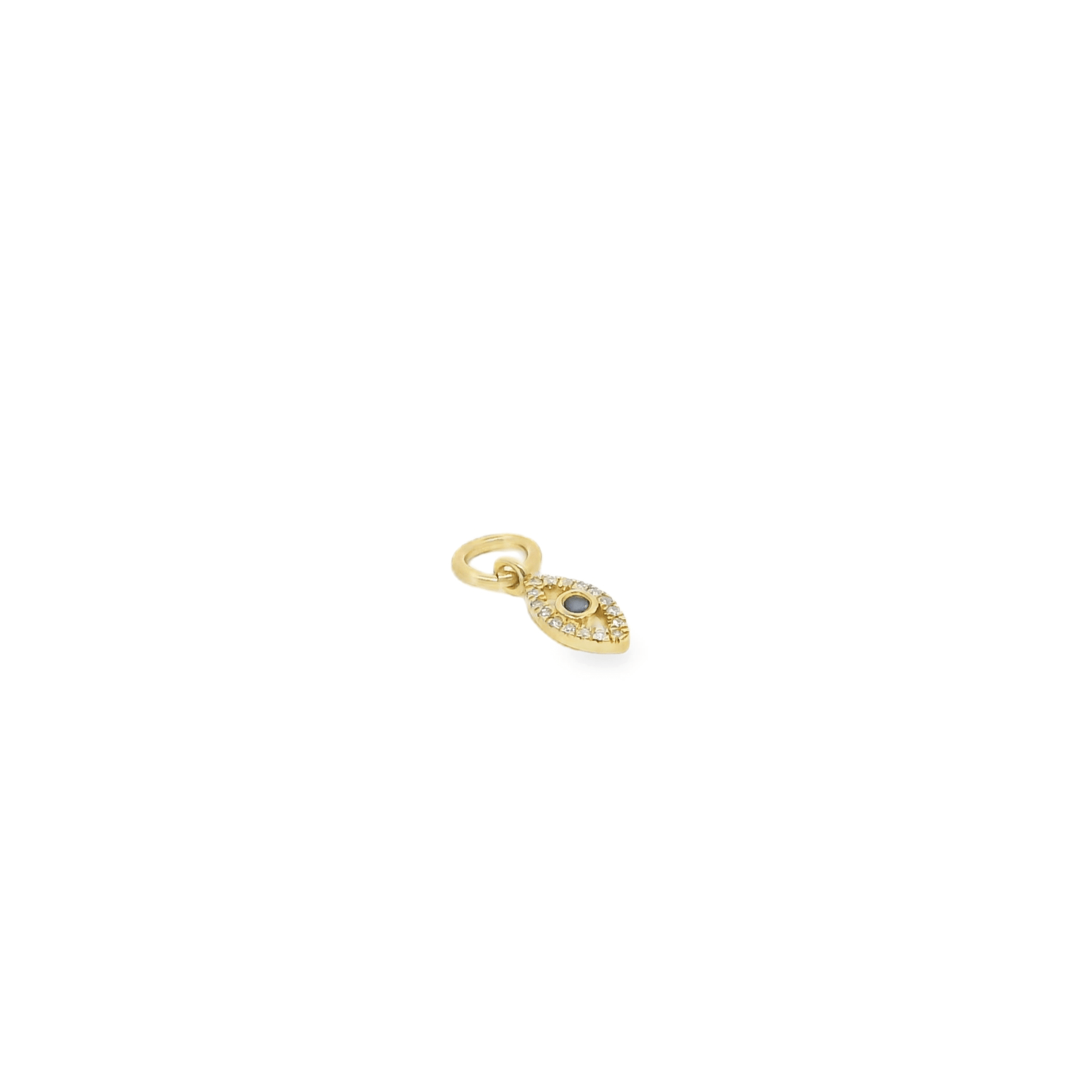 14K Gold Diamond Evil Eye Charm