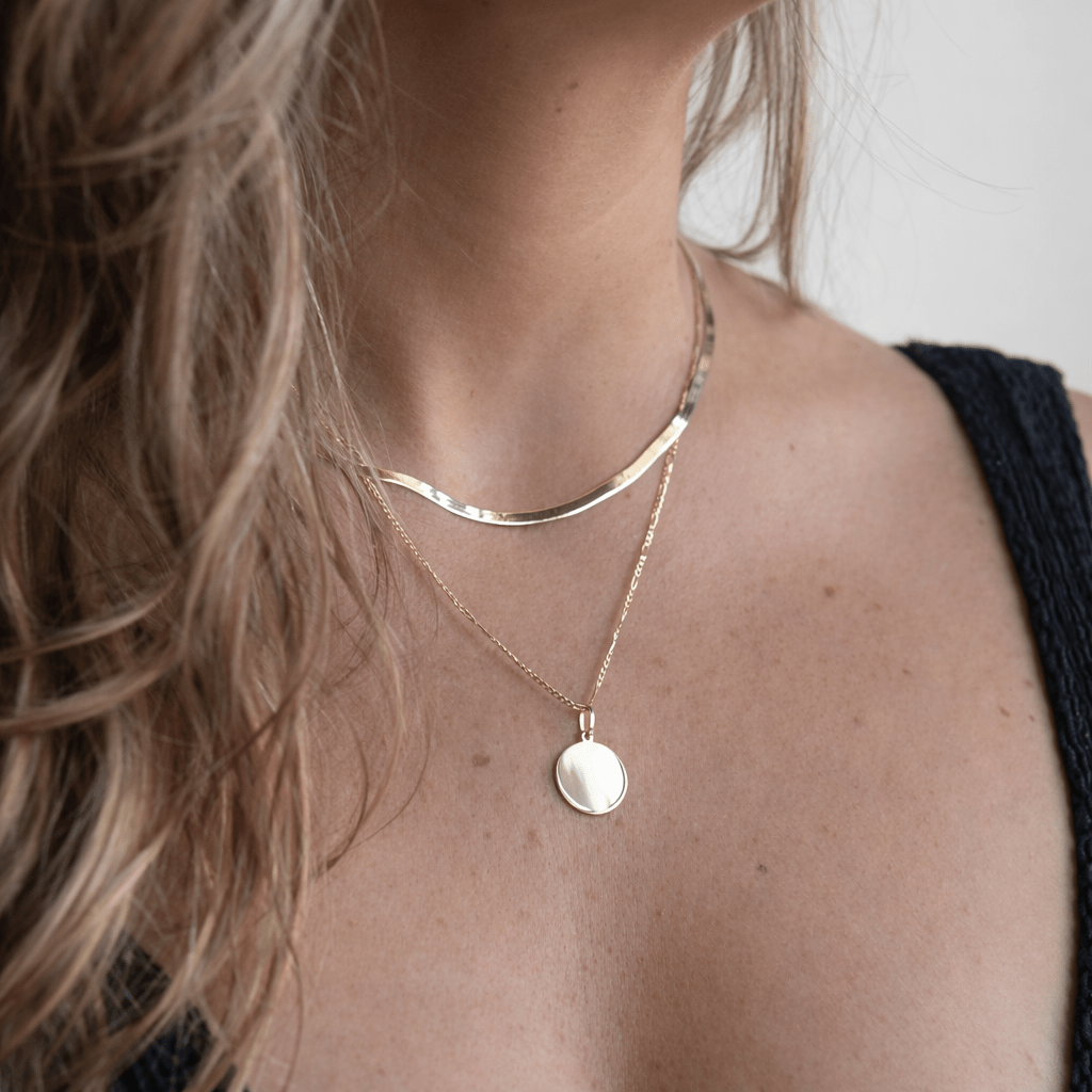 10K Gold Engravable Medium Round Charm