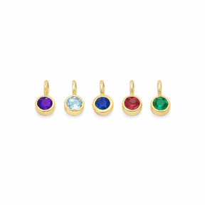 14K Gold Gemstone Charm