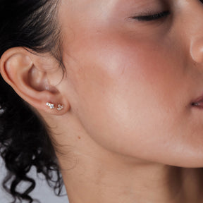 10k Shimmer CZ Lotuz Studs