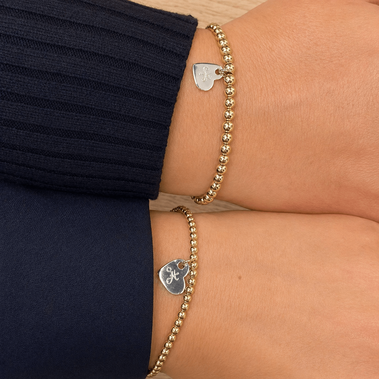 Bundle & Save 15% off- Chunky Mixed Metal Heart 5mm Bracelet
