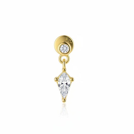 Flat back Single Bezel Set Drop - 2 stones