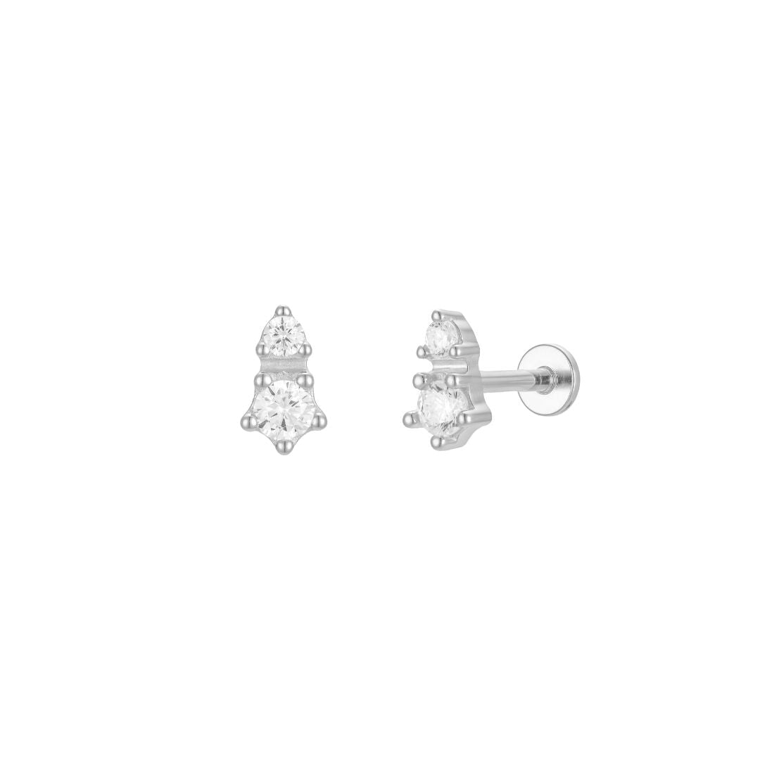 Cluster Flat Back Single Stud Earring