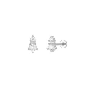 Cluster Flat Back Single Stud Earring