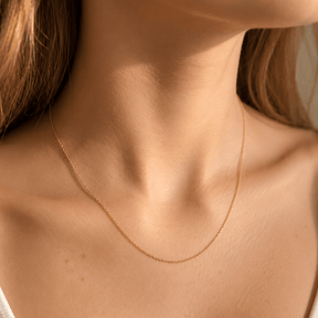 Italian Solid Whisper Rolo 10K Chain