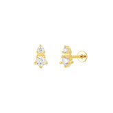 Cluster Flat Back Single Stud Earring