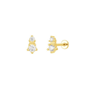 Cluster Flat Back Single Stud Earring