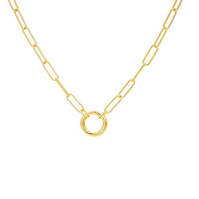 Paperclip Chain Necklace with Charm Enchancer