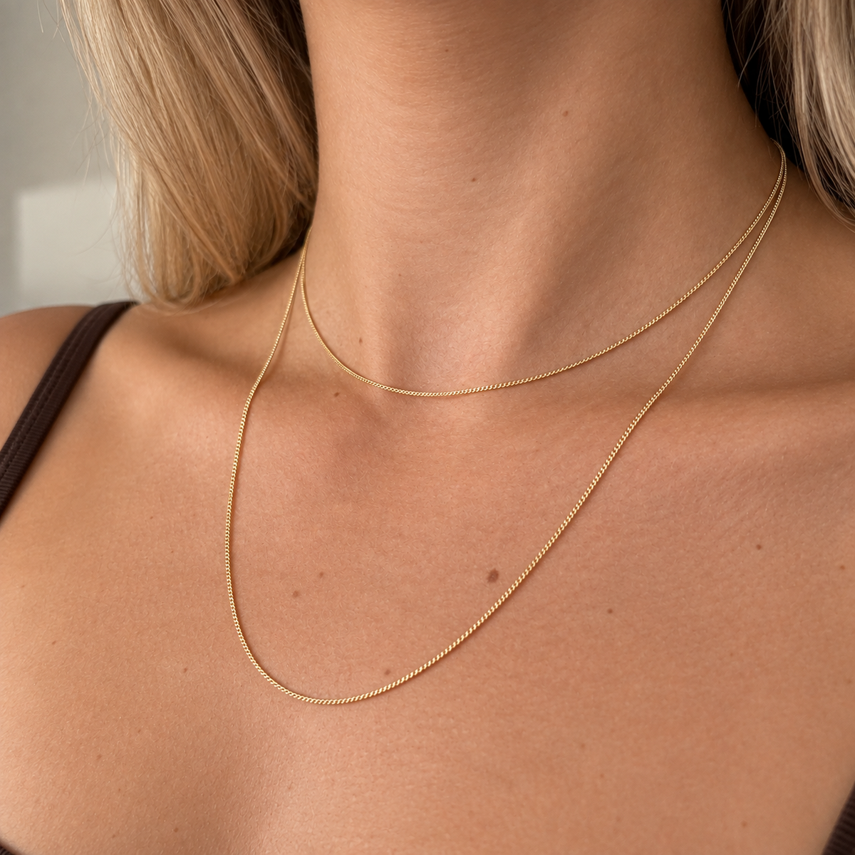Thin Curb Chain Necklace