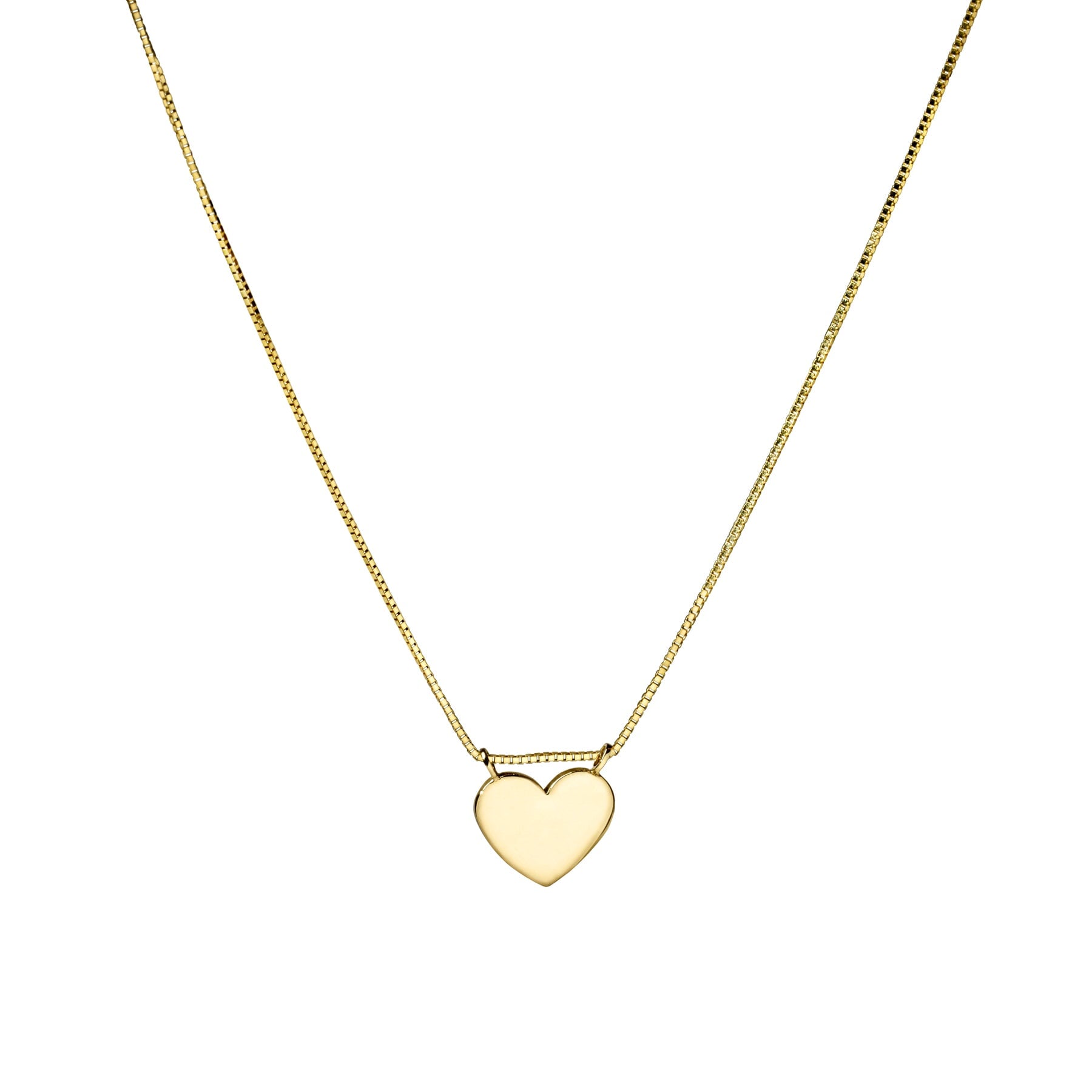 14K Gold Engravable Heart Necklace