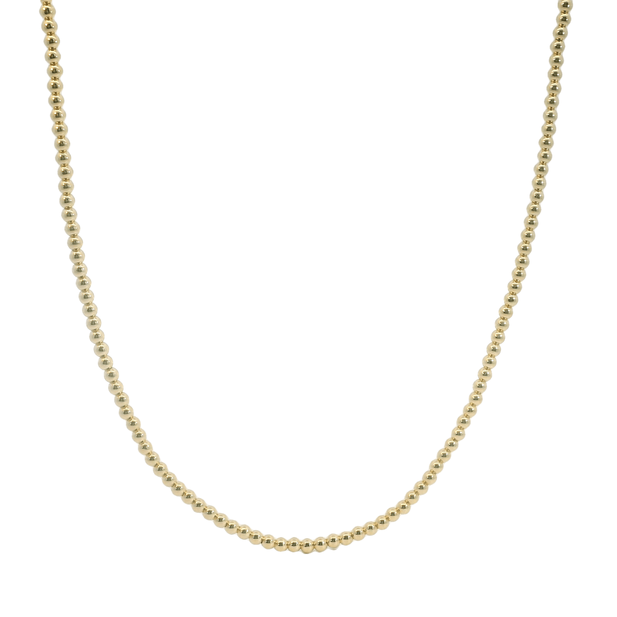 2mm Gold Bead Necklace