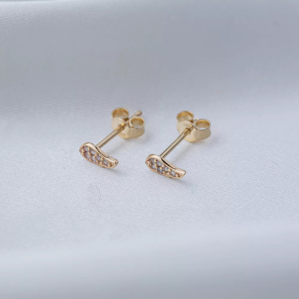 14K Gold Angel Wing Stud Earrings