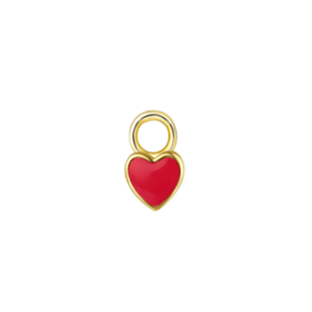 14K Gold Enamel Heart Charm